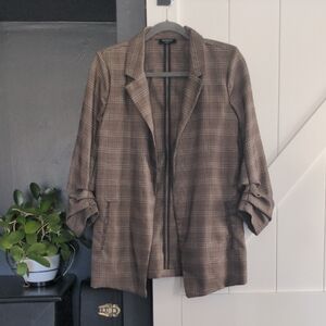 The Workshop Plaid Brown Blazer